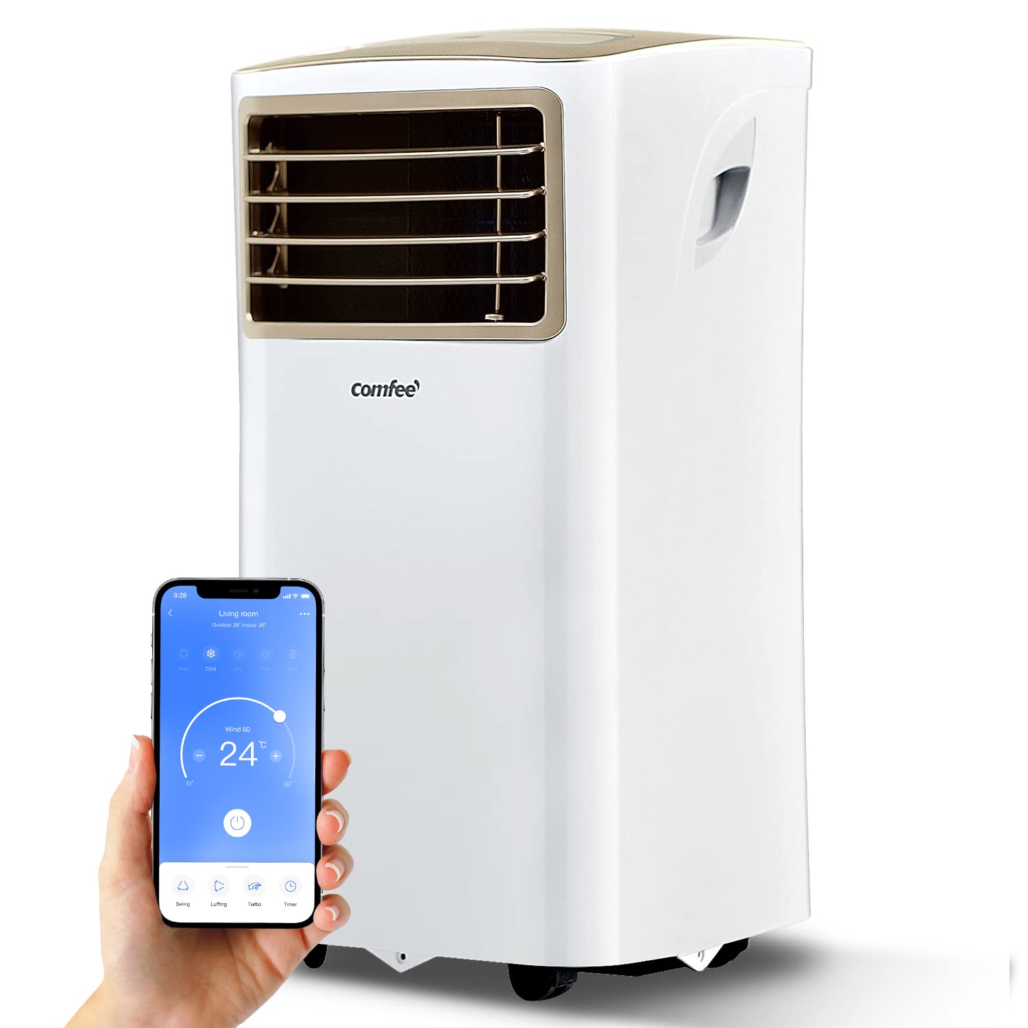 Comfee Breezy Cool Pro 2.6 Mobiles Klimagerät 9.000 BTU – A, R290, App & Alexa, Weiß