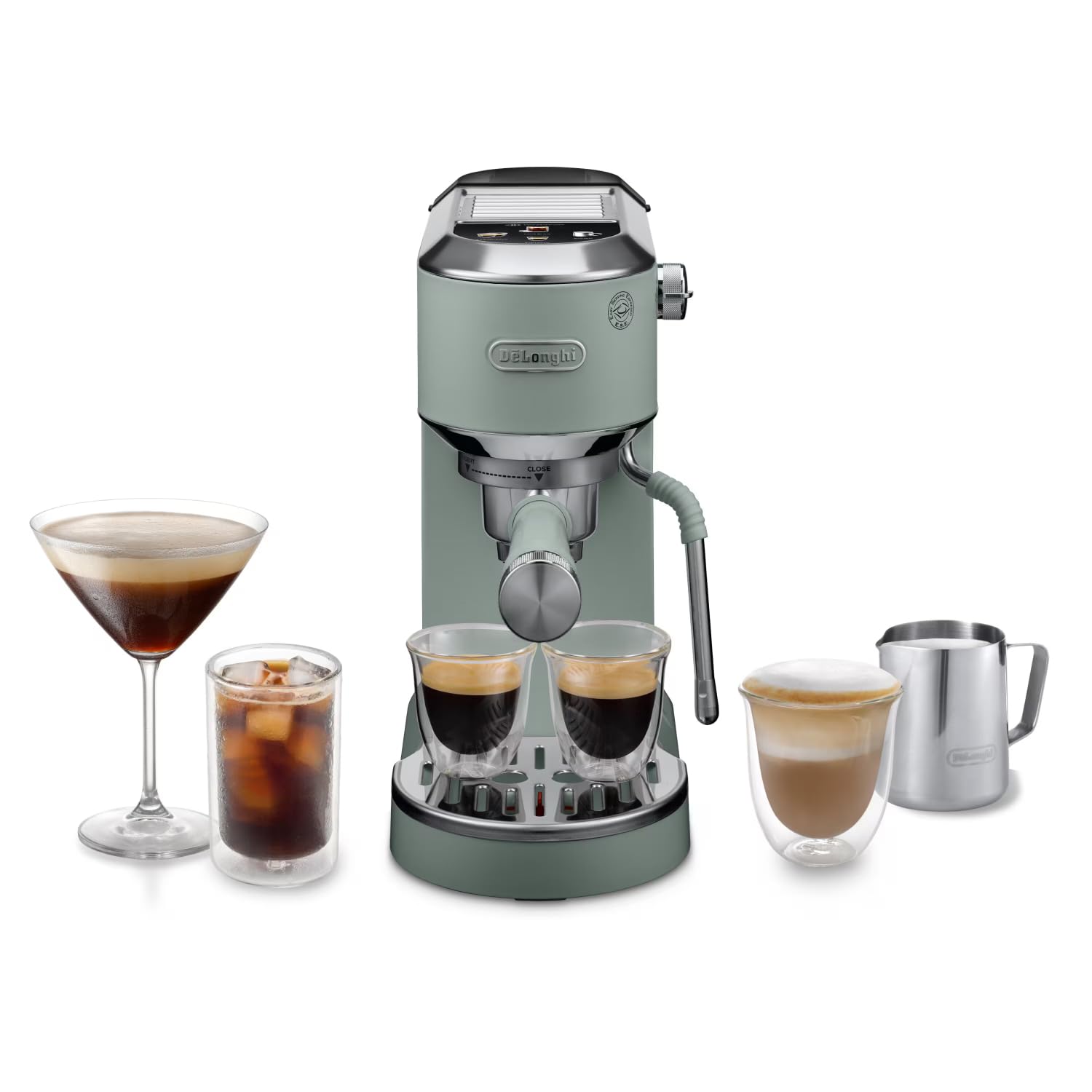 De'Longhi EC 685.M Dedica Style Espressomaschine 1L – 15 bar, Milchschaumdüse, 15cm, Metall