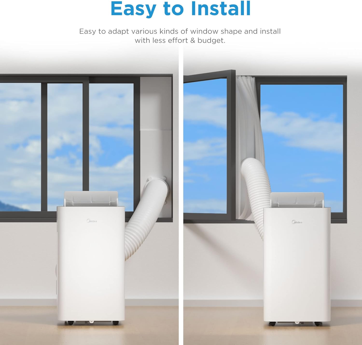 Midea Silent Cool 26 Pro WF Mobiles Klimagerät 9.000 BTU – 3-in-1, R290, EEK A, WiFi, 32m², Weiß