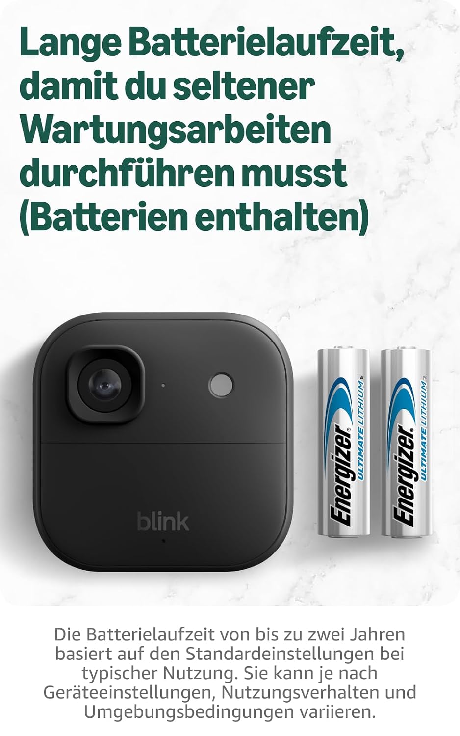 Blink Outdoor 2K+ WLAN Überwachungskamera – 2K Video, Farbnachtsicht, 4x Zoom, IP65, 2 Jahre Akku