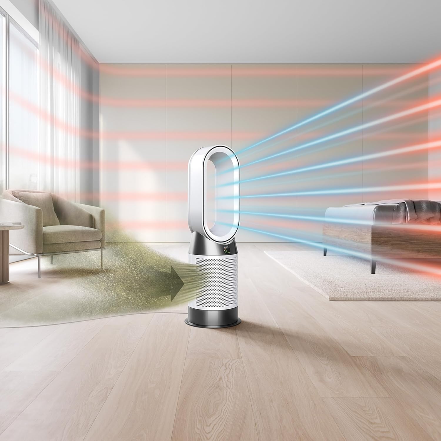 Dyson HP10 Pure Hot+Cool Luftreiniger Heizung Ventilator – HEPA H13, 99,95%, Auto-Modus, App, Weiß