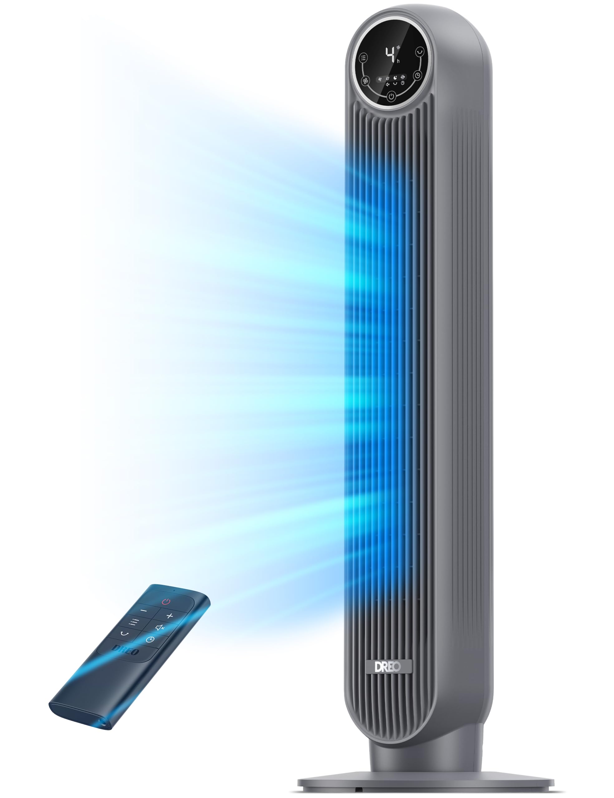 DREO DR-HTF007 Turmventilator 92 cm – 8 Stufen, 4 Modi, 20 dB, TurboWind DC-Motor, Schwarz