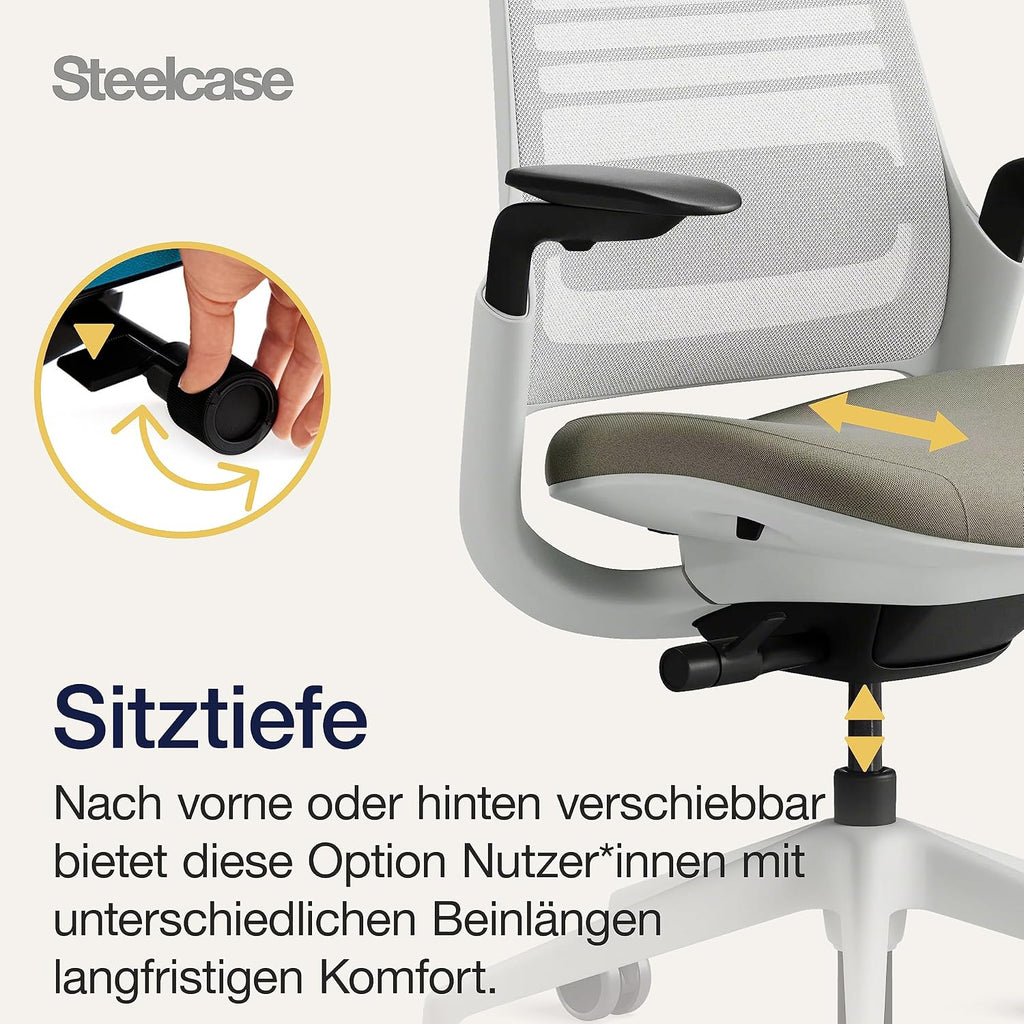 Steelcase Series 1 Bürostuhl, Mesh-Rückenlehne, Ergonomisch, Lordosenstütze, Truffle